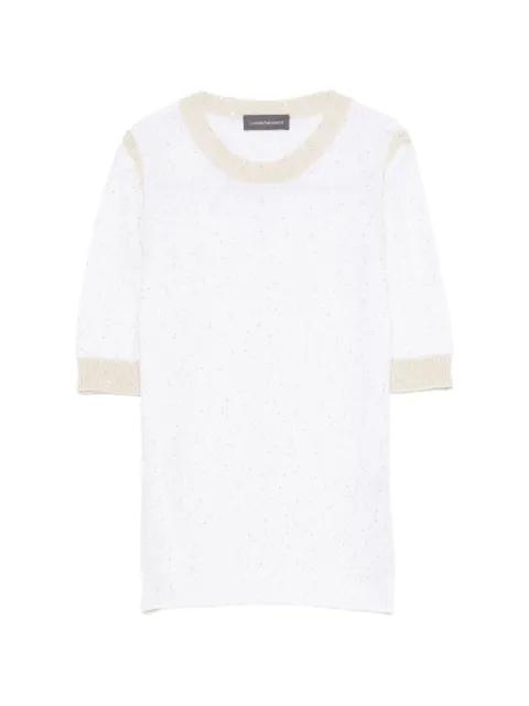 sequin-embellished crew-neck sweater by LORENA ANTONIAZZI