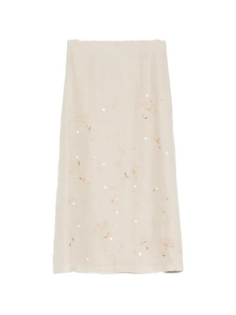 sequin-embellishment midi skirt by LORENA ANTONIAZZI