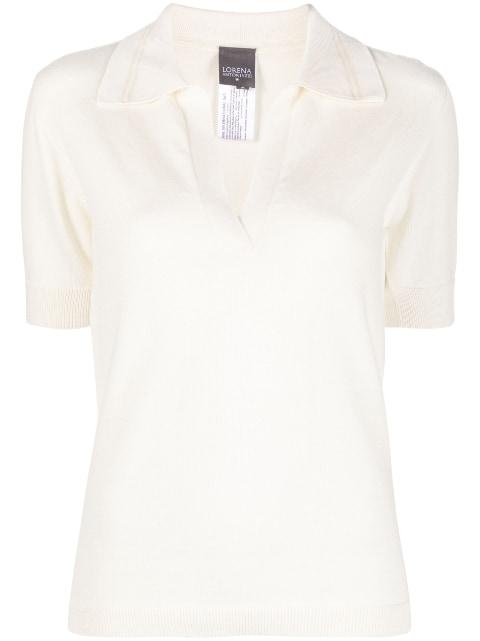 short-sleeve knitted polo shirt by LORENA ANTONIAZZI