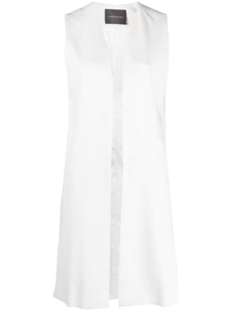 sleeveless V-neck coat by LORENA ANTONIAZZI