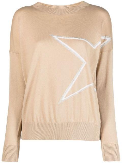 star-appliqué boat-neck jumper by LORENA ANTONIAZZI