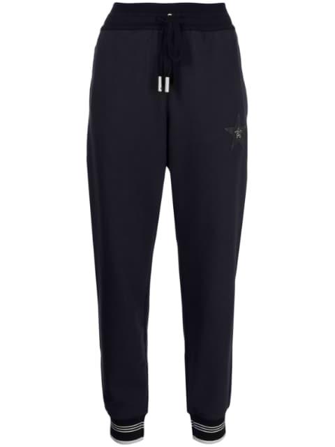 star-detail cotton track pants by LORENA ANTONIAZZI