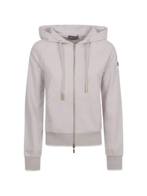 star-detail zip-up cotton hoodie by LORENA ANTONIAZZI