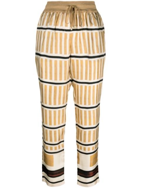 stripe-print cropped trousers by LORENA ANTONIAZZI