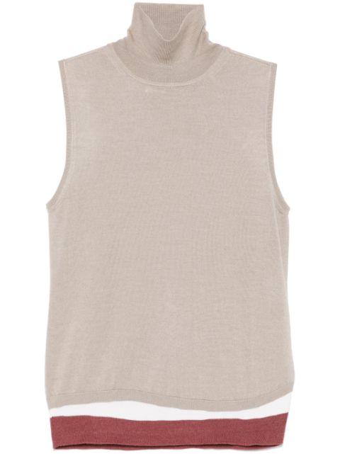 striped-hem vest by LORENA ANTONIAZZI
