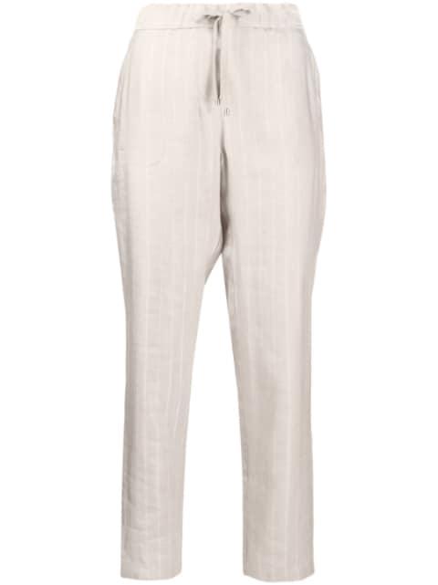 striped slim-cut trousers by LORENA ANTONIAZZI