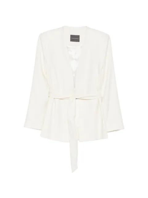 tie-belt jacket by LORENA ANTONIAZZI