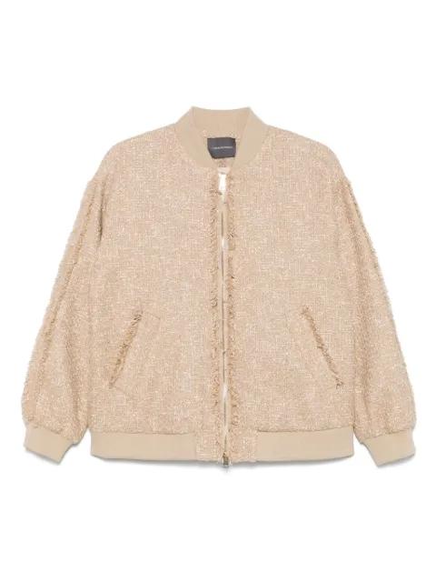 tweed bomber jacket by LORENA ANTONIAZZI