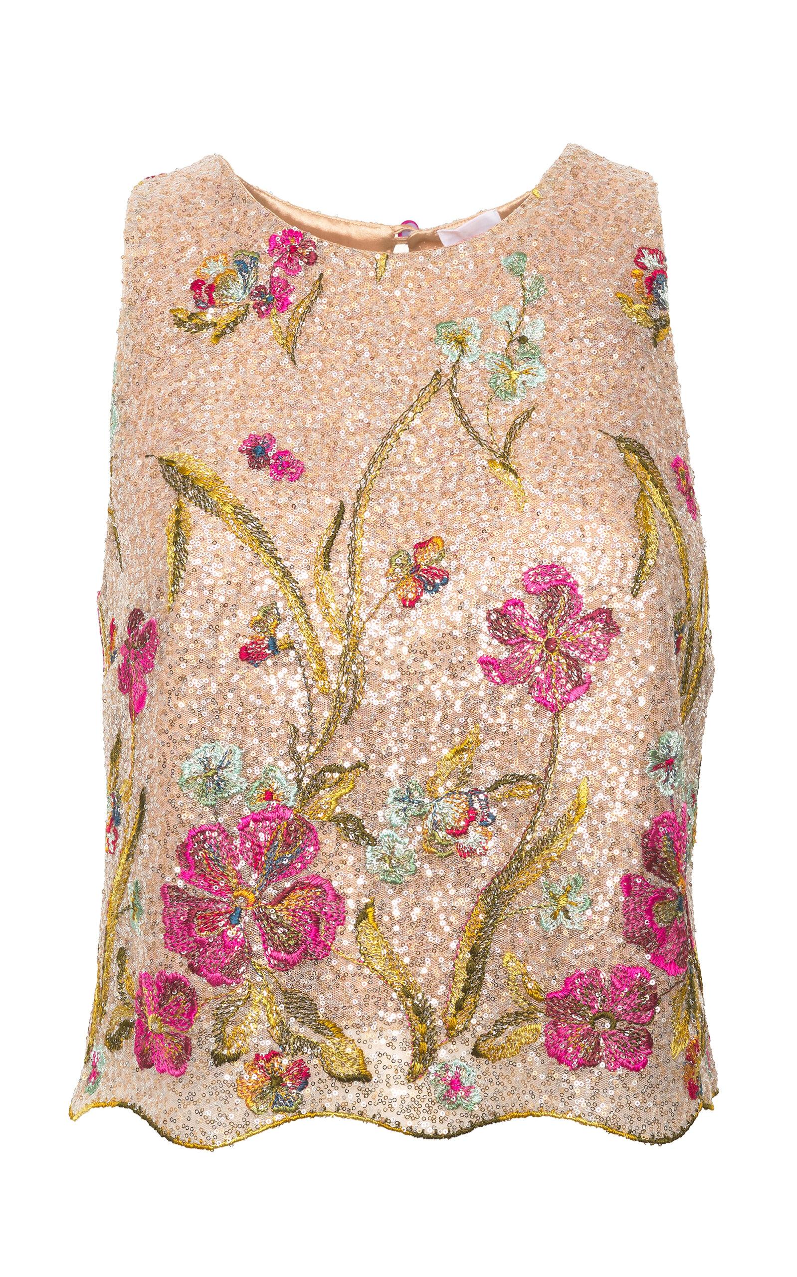 Loretta Caponi Berillo Embroidered Top -oda Operandi by LORETTA CAPONI