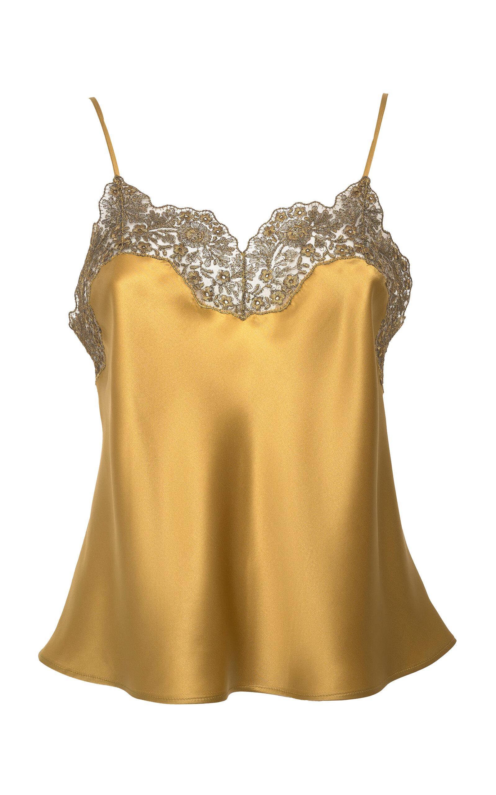 Loretta Caponi Esmeralda Lace-Trimmedilk Top - Moda Operandi by LORETTA CAPONI