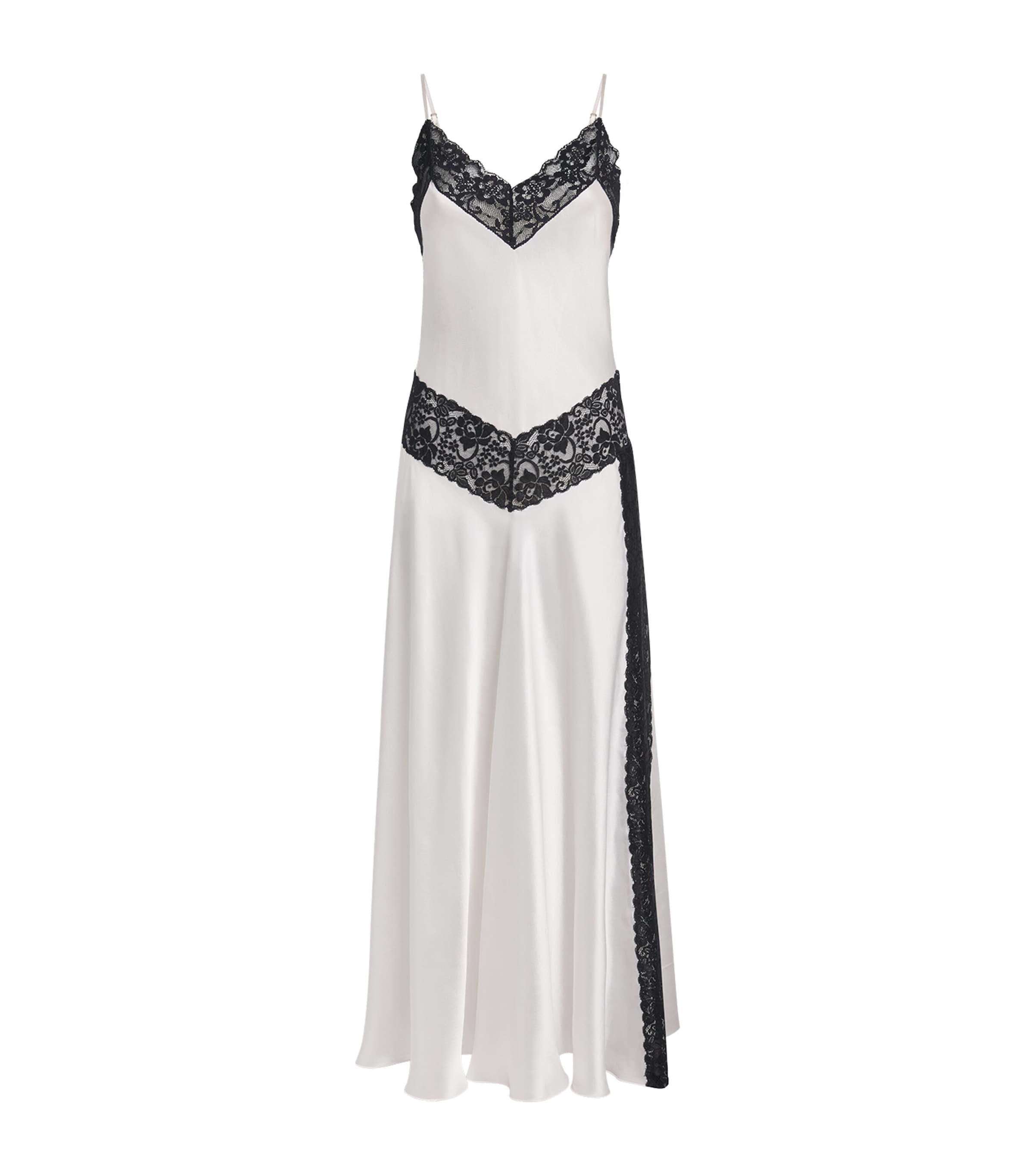 Loretta Caponi Silk Lace-Detail Carrie Nightdress by LORETTA CAPONI