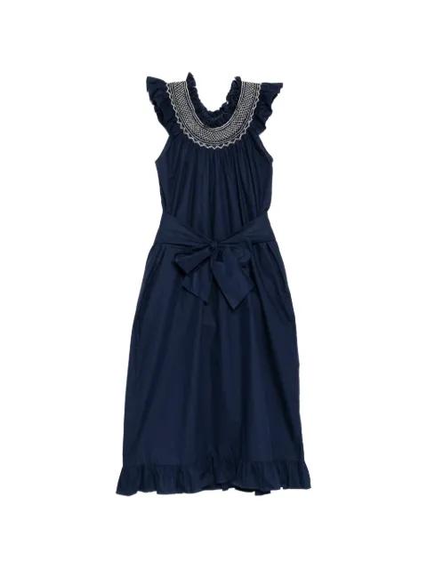 ruffled cotton midi dress by LORETTA CAPONI