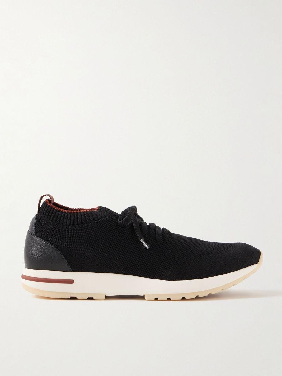 360 Flexy Walk Leather-Trimmed Knitted Wish Wool Sneakers by LORO PIANA