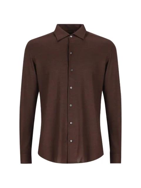 André piqué-weave shirt by LORO PIANA