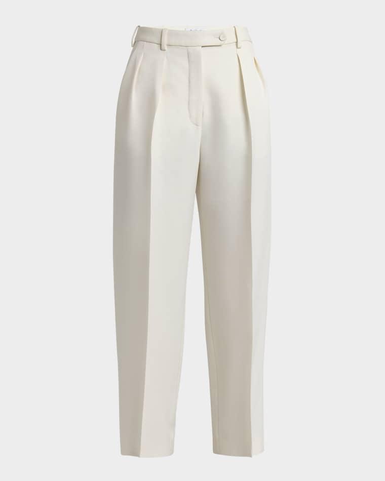 Bart Pleated Taper Leg Wool Trousers by LORO PIANA