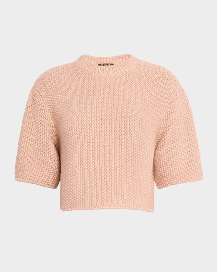 Boccioleto Cashmere-Silk Crewneck Crop Sweater by LORO PIANA