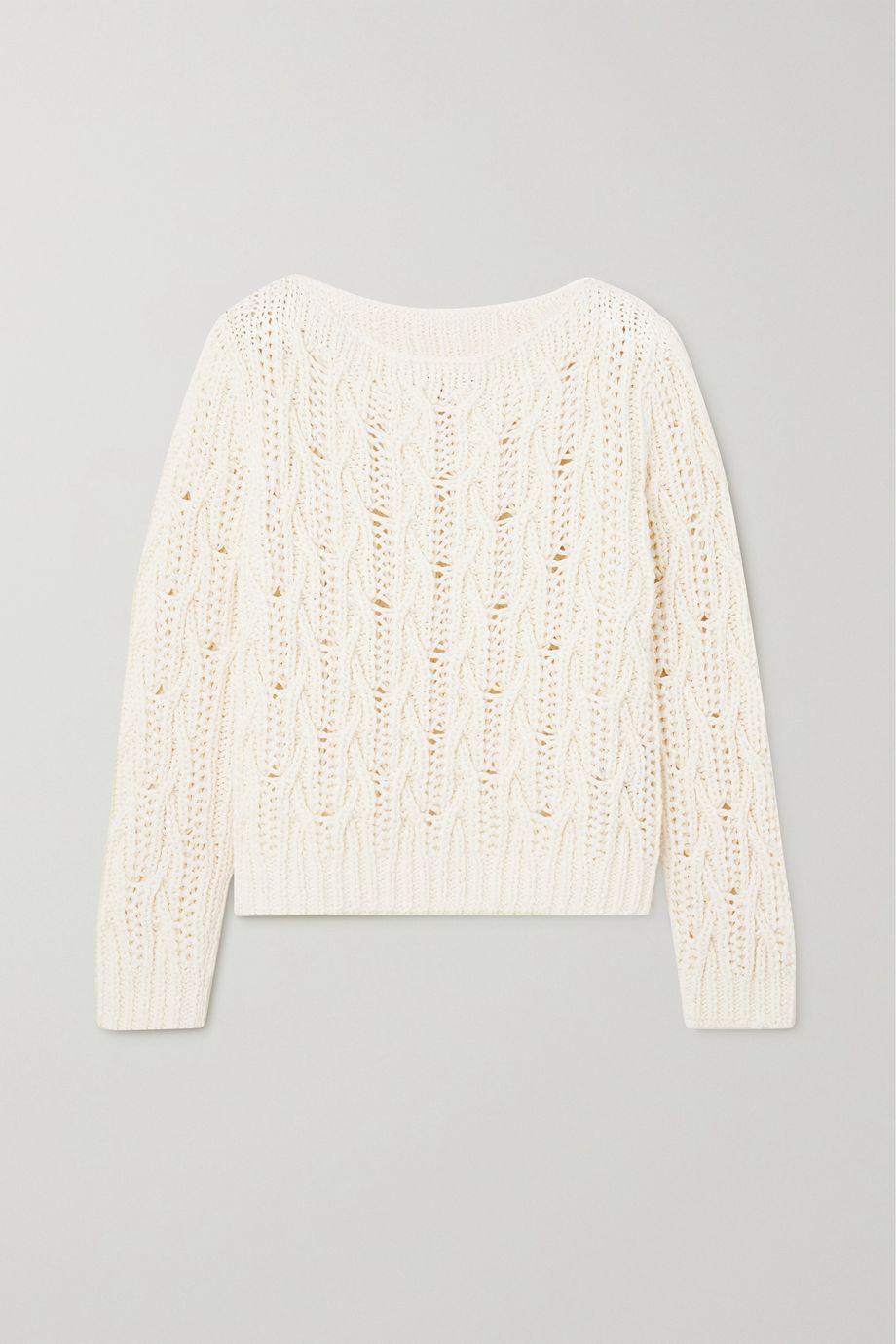Cable-knit cashmere-blend sweater by LORO PIANA
