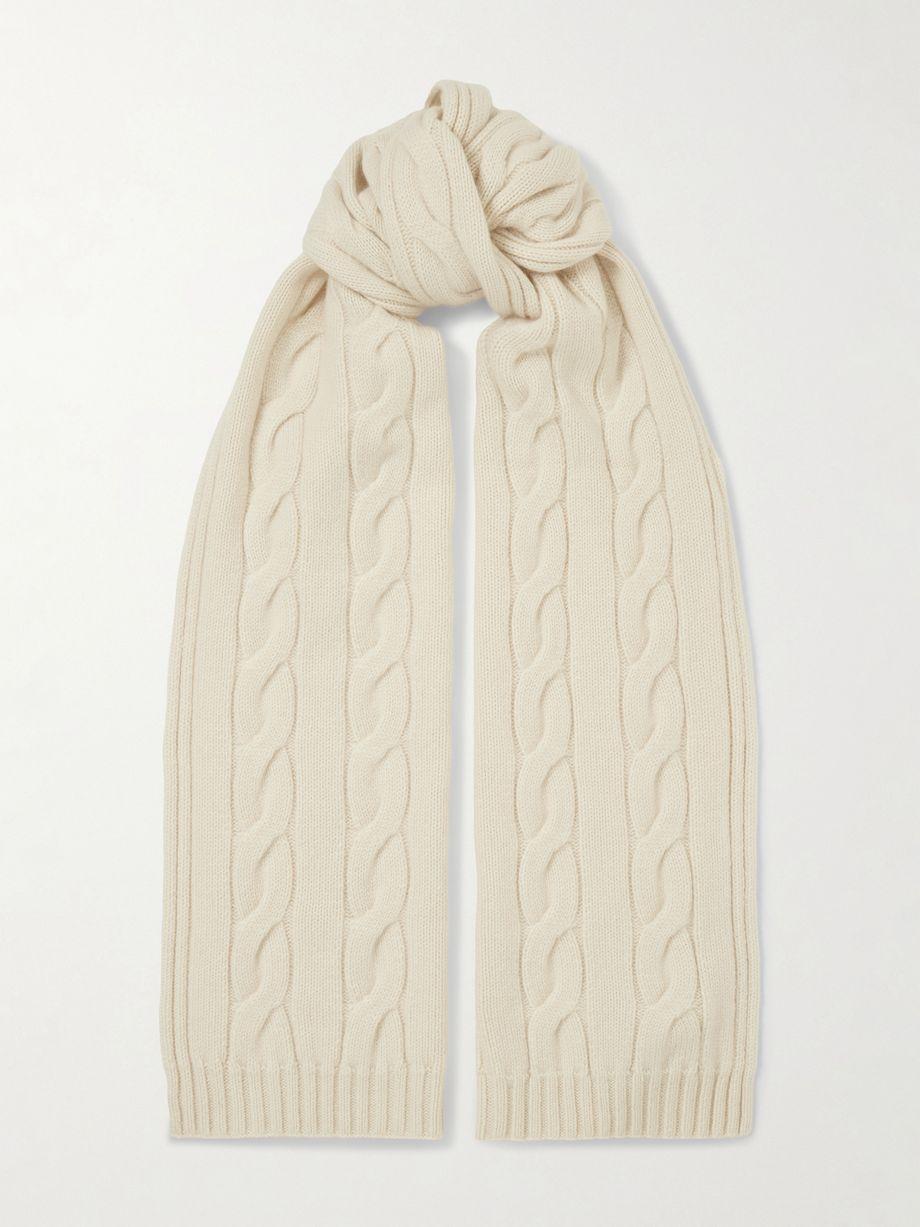 Cable-knit cashmere scarf by LORO PIANA