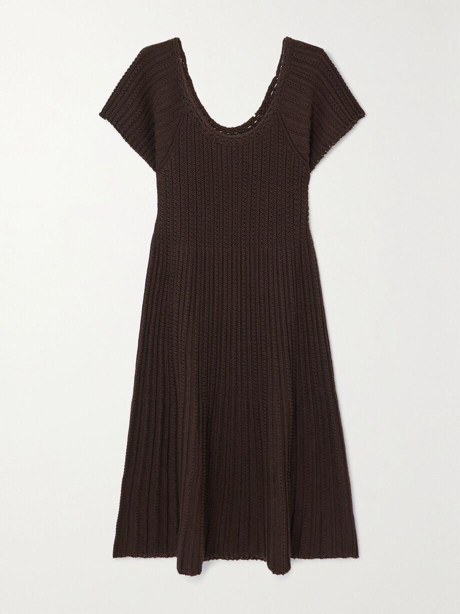 Castellana crocheted silk and cotton-blend dress by LORO PIANA