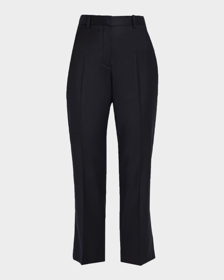 Dermot Wool-Cashmere Flannel Straight-Leg Ankle Pants by LORO PIANA