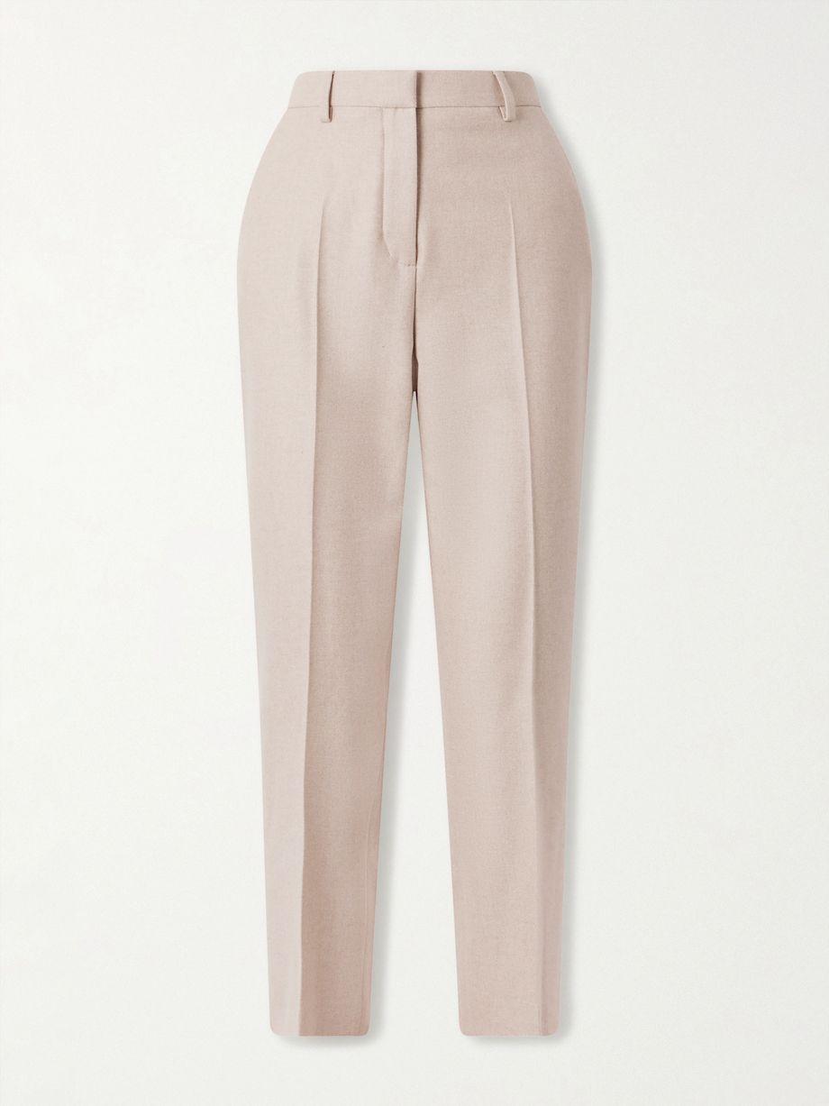 Dermot cropped wool and cashmere-blend flannel straight-leg pants by LORO PIANA