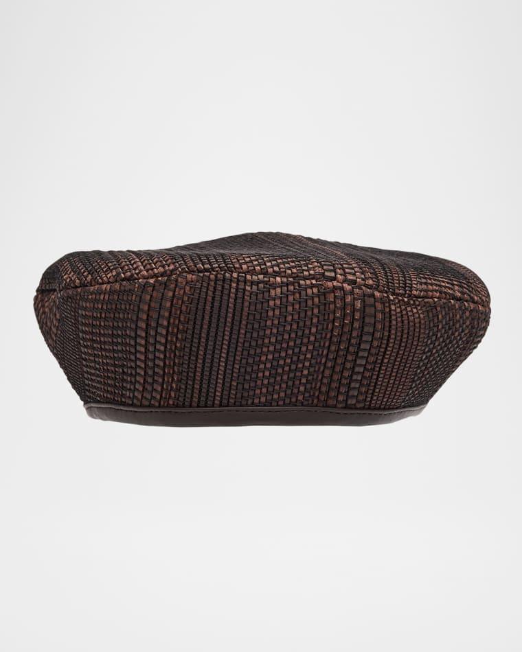 Emily Textured Leather Beret by LORO PIANA