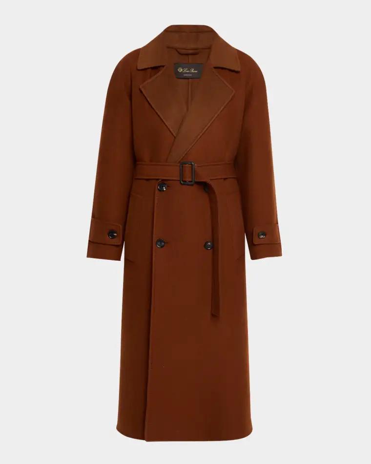 Foster Double-Breast Belted Cashmere Coat by LORO PIANA