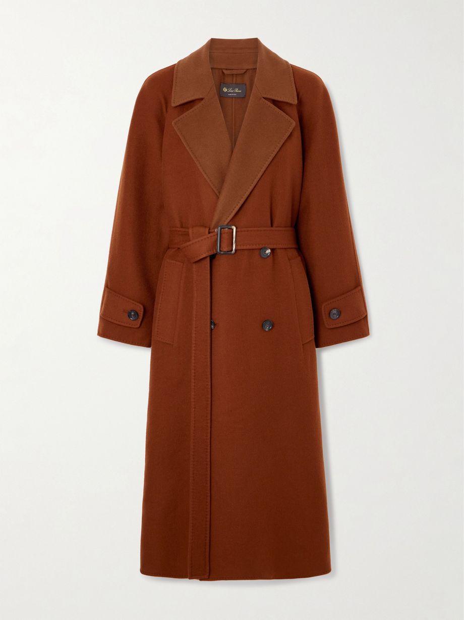 Foster double-breasted belted cashmere-blend felt coat by LORO PIANA