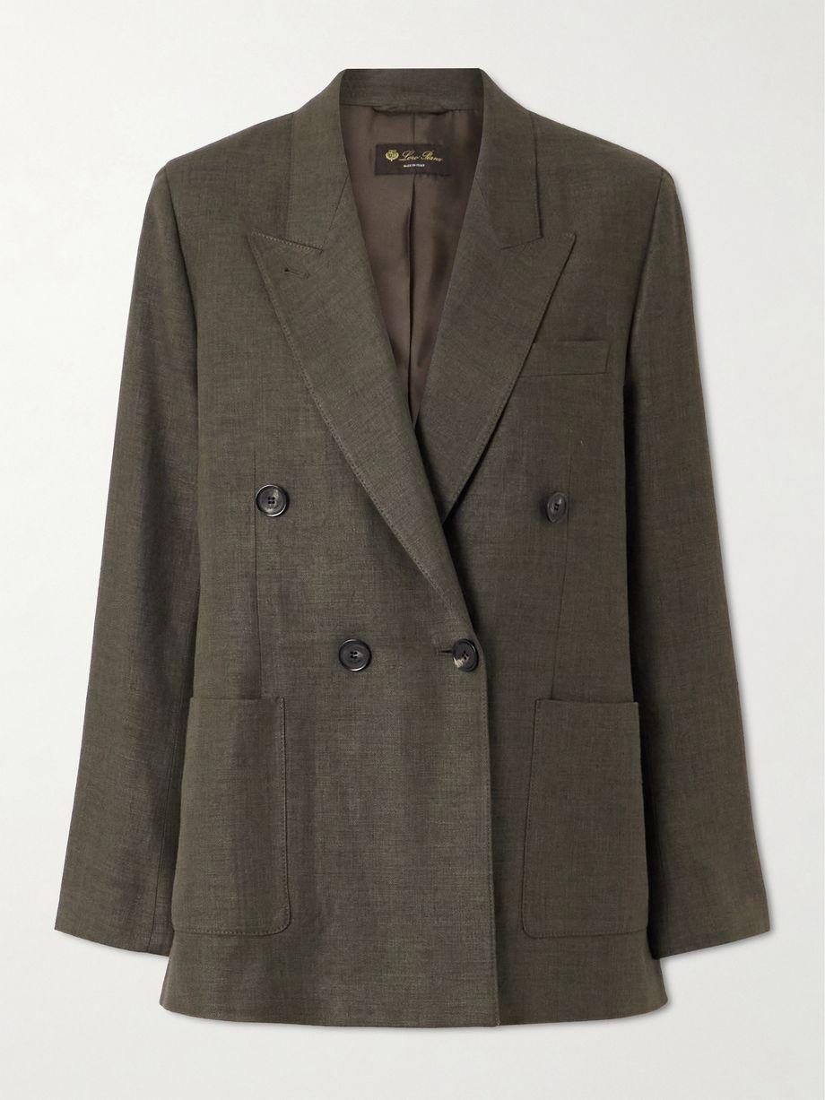 Genny double-breasted linen and wool-blend blazer by LORO PIANA