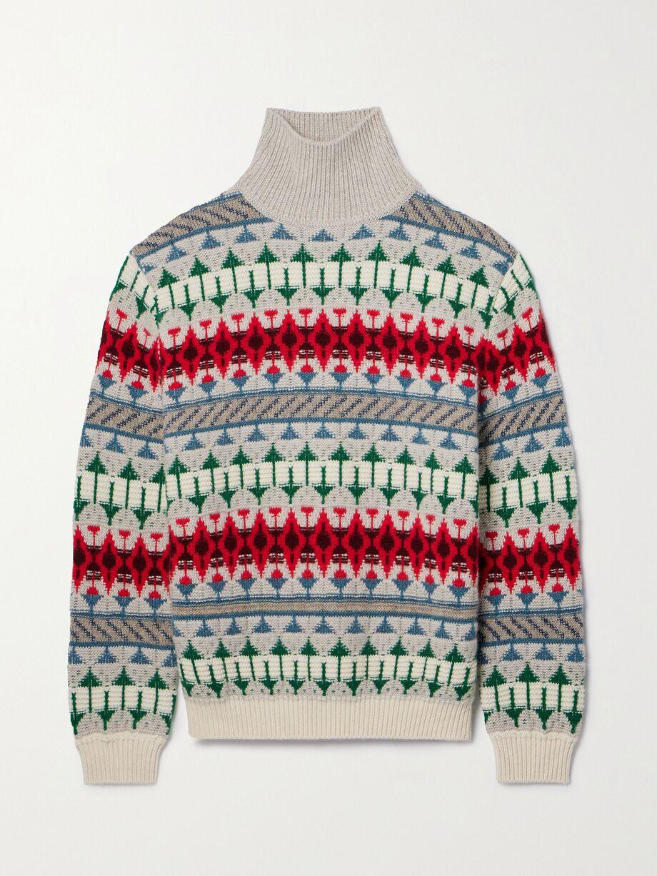 Holiday Noel cashmere-jacquard turtleneck sweater by LORO PIANA