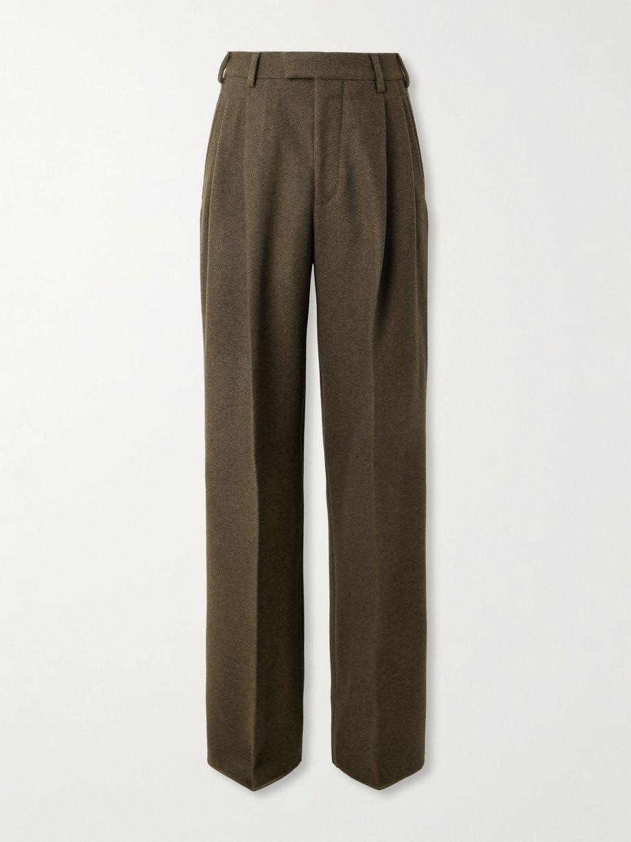 Hubert Pleated Wool and Cashmere-Blend Wide-Leg Trousers by LORO PIANA Hubert Pleated Wool and Cashmere-Blend Wide-Leg Trousers by LORO PIANA