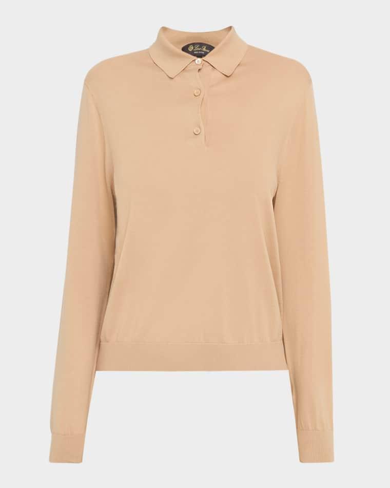 Ice Wish Cotton Polo Sweater by LORO PIANA