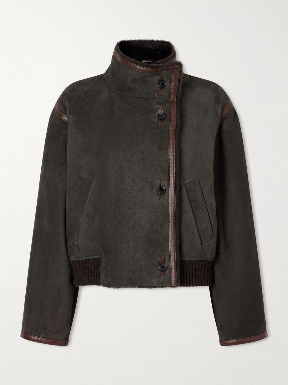 Jekel leather-trimmed shearling-lined suede jacket by LORO PIANA