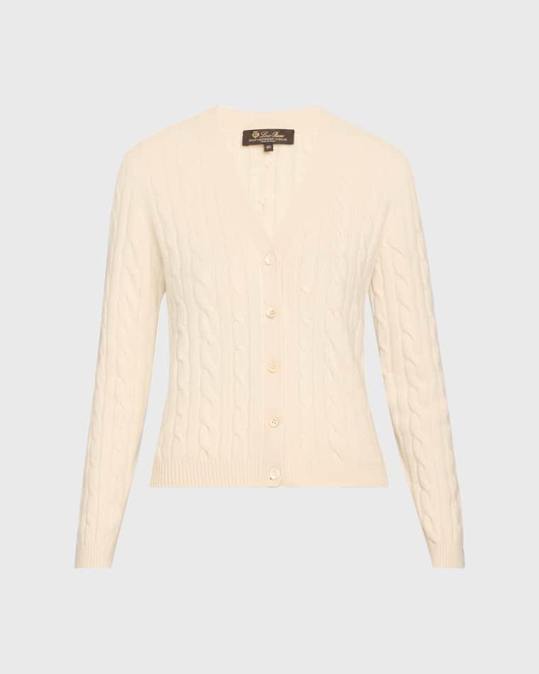 Jubilee Cable Baby Cashmere Cardigan by LORO PIANA