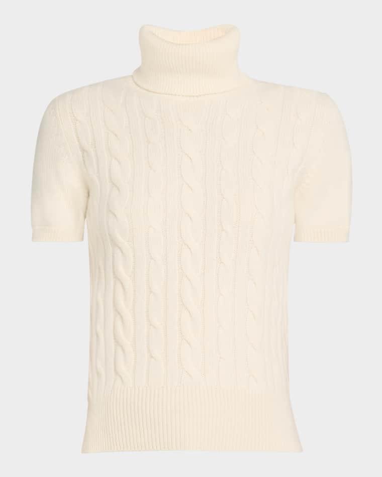 Jubilee Cable Baby Cashmere Turtleneck Sweater by LORO PIANA
