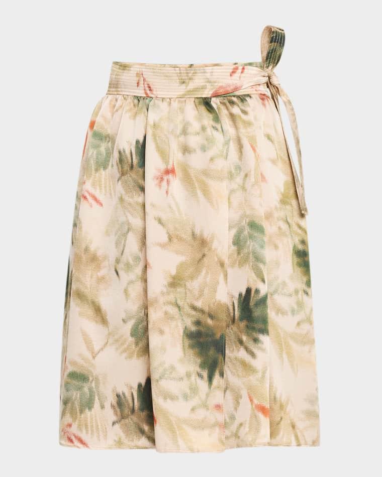 Leah Short Botanical Skirt by LORO PIANA