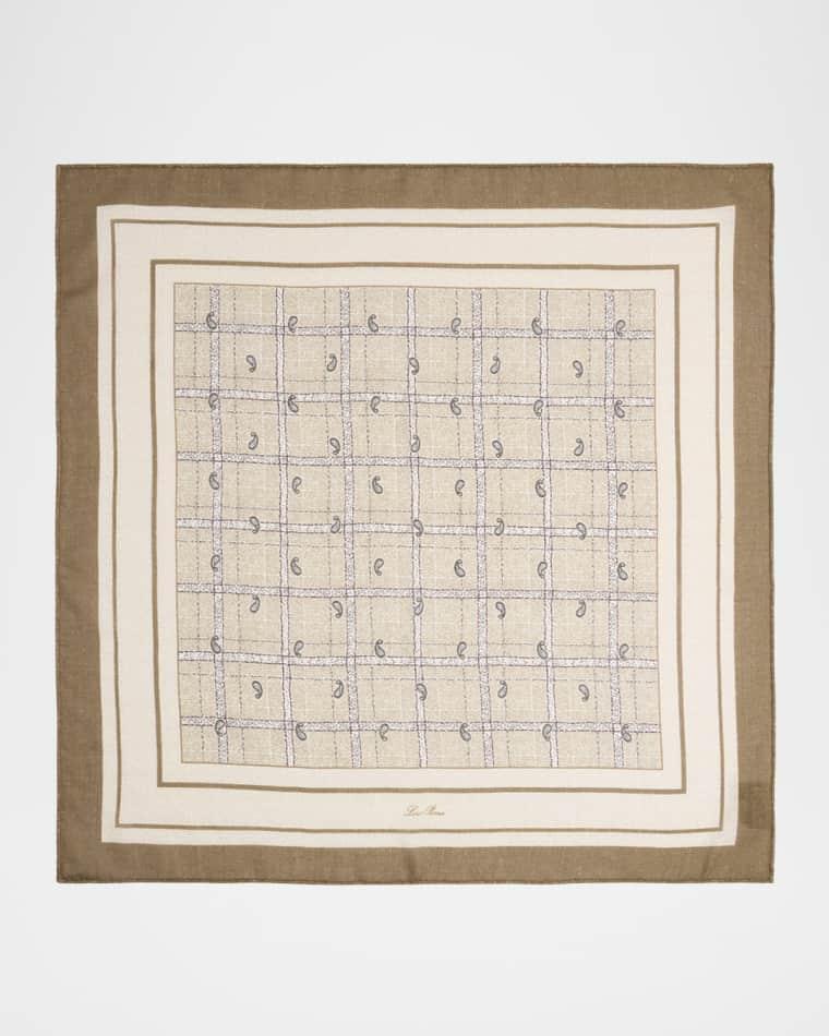 Men's Boteh Cashmere and Silk Pocket Square by LORO PIANA