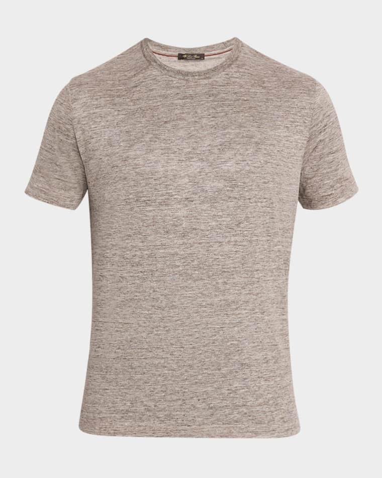 Men's Sam Linen Crewneck T-Shirt by LORO PIANA