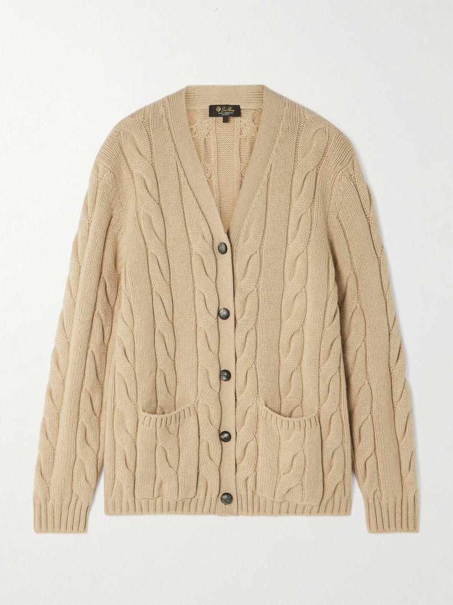 Napier cable-knit cashmere cardigan by LORO PIANA