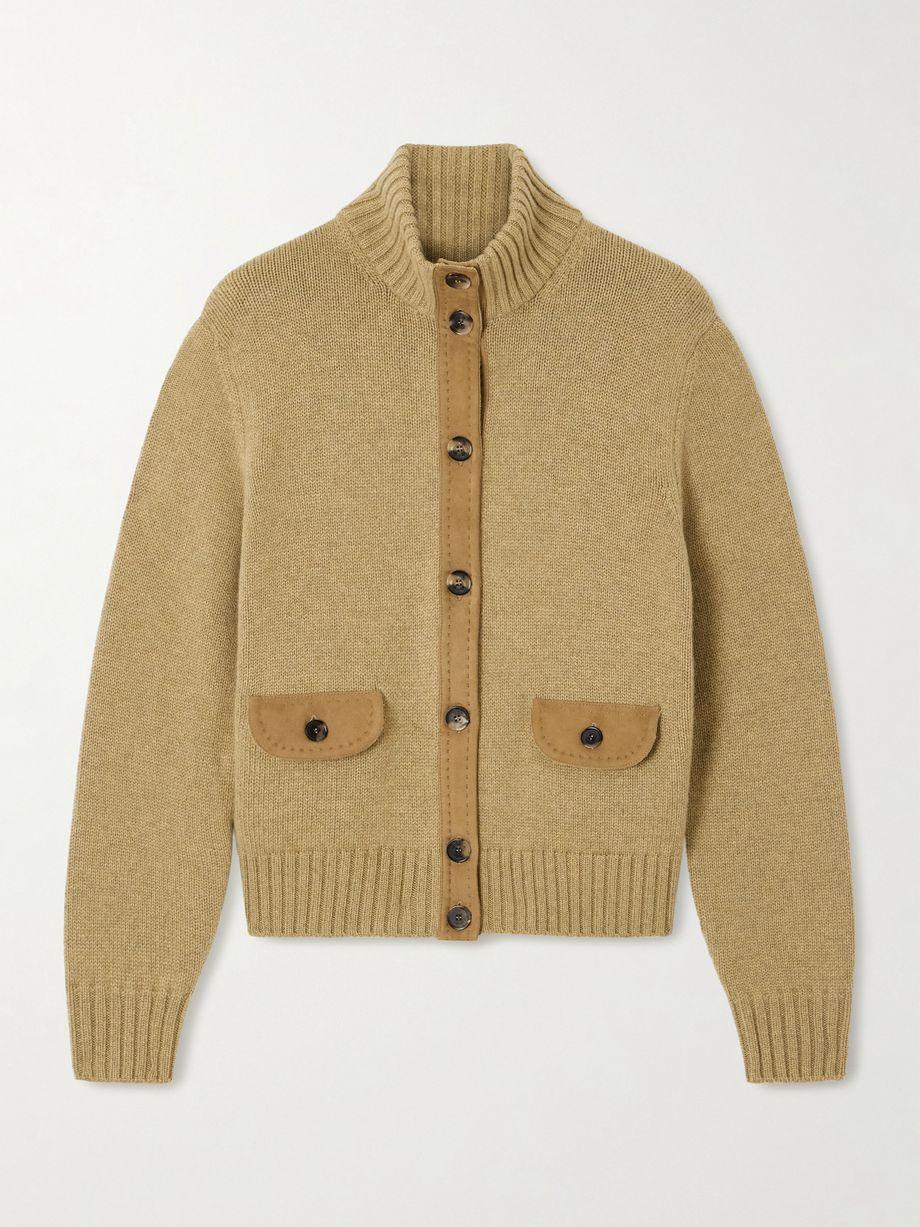 Parksville suede-trimmed cashmere cardigan by LORO PIANA