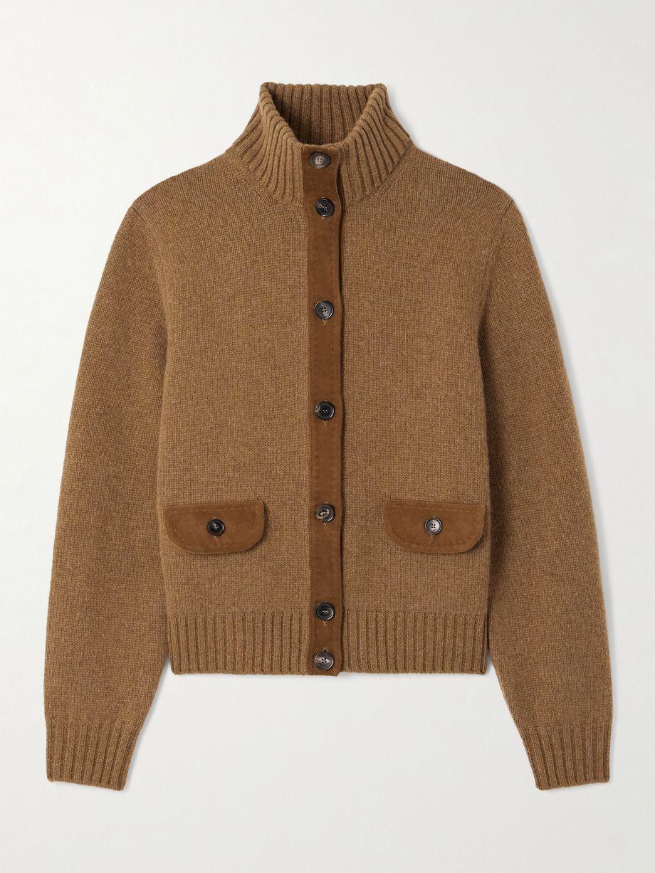 Parksville suede-trimmed cashmere cardigan by LORO PIANA