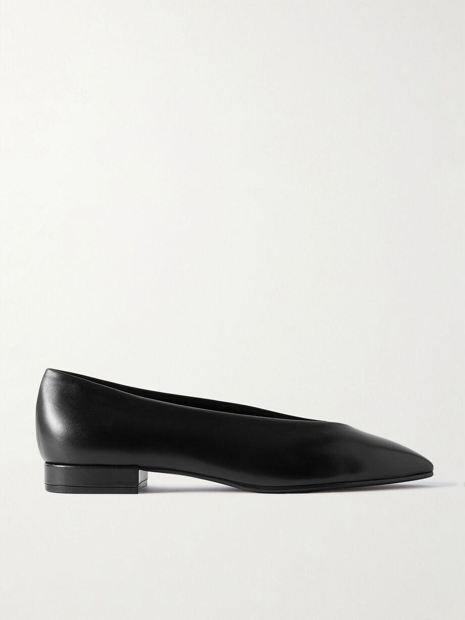 Rebecca leather point-toe flats by LORO PIANA