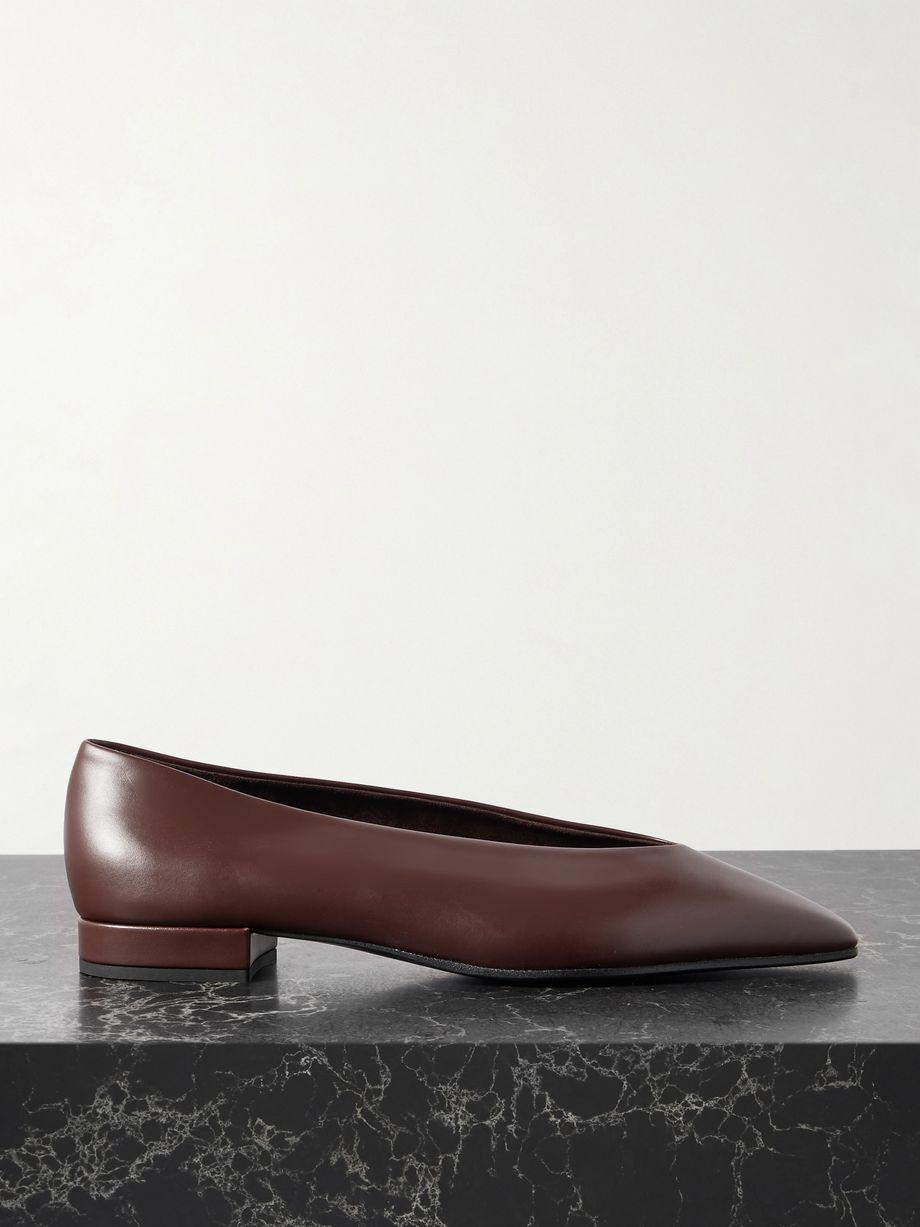 Rebecca leather point-toe flats by LORO PIANA