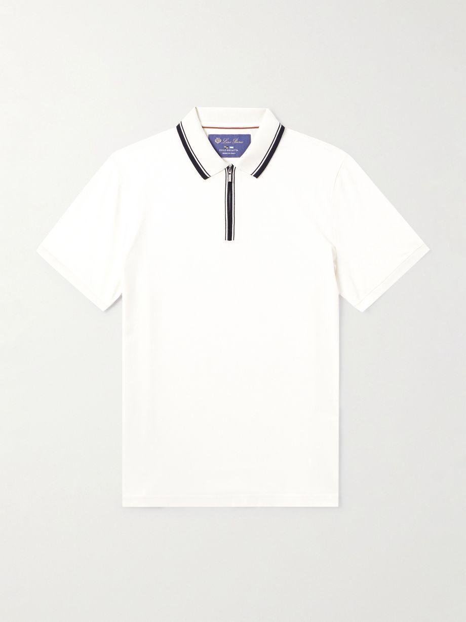 Regatta Contrast-Tipped Stretch-Cotton Piqué Half-Zip Polo Shirt by LORO PIANA