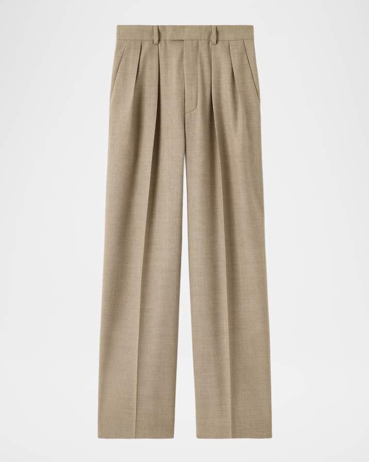 Rodger Pleated Wide-Leg Ankle Trousers by LORO PIANA