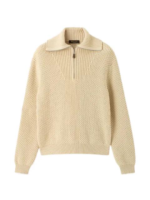 Shivling waffle-knit quarter-zip sweater by LORO PIANA