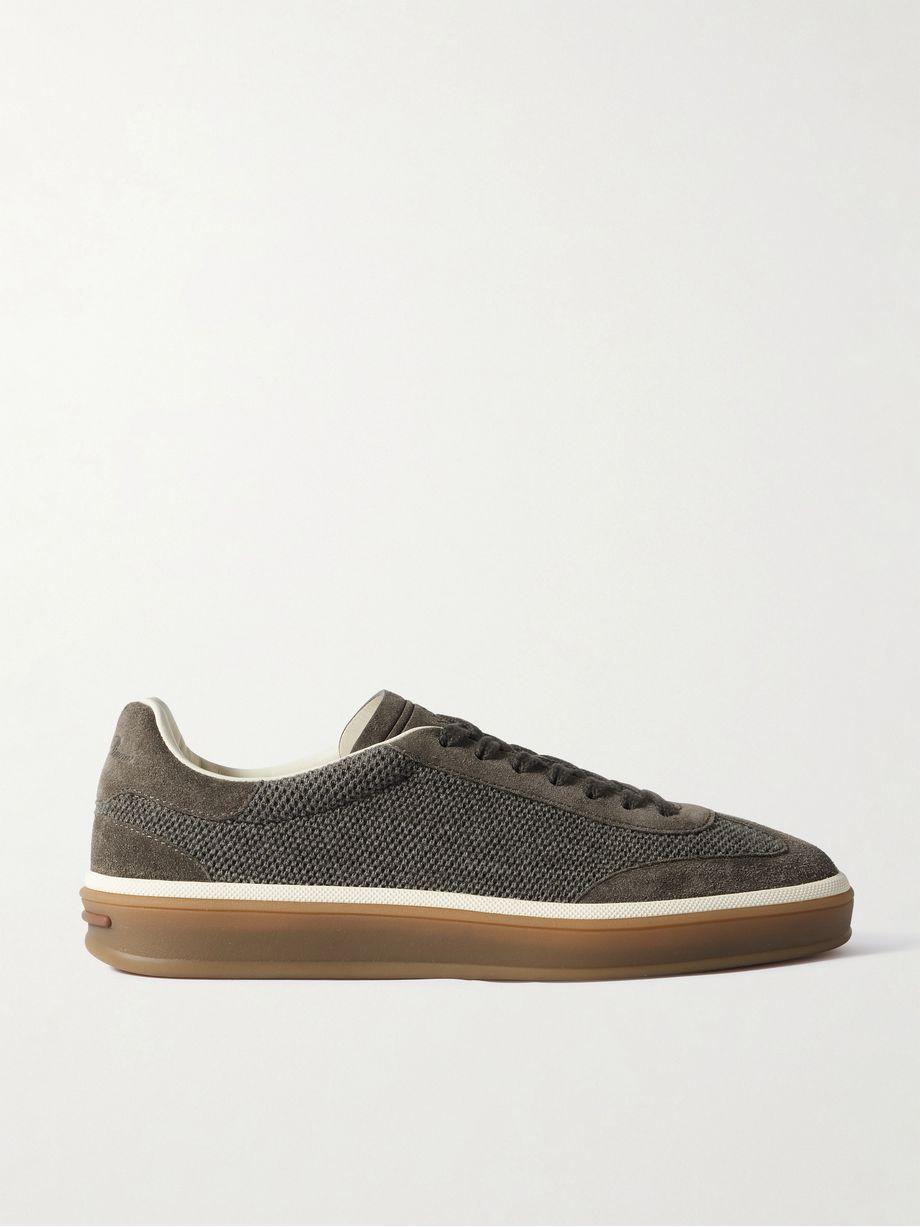Tennis Walk suede-trimmed wool sneakers by LORO PIANA