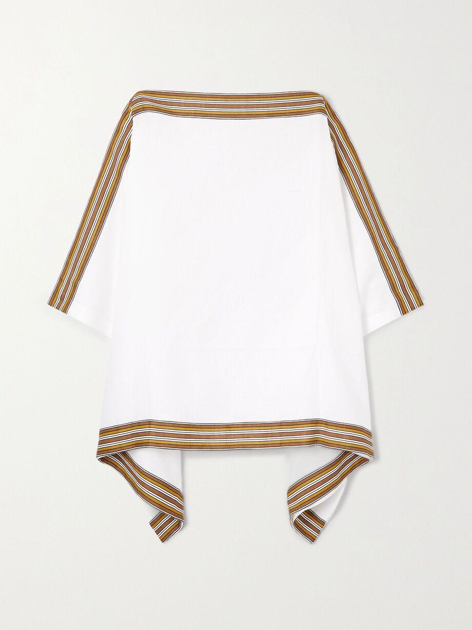 The Suitcase striped linen poncho by LORO PIANA