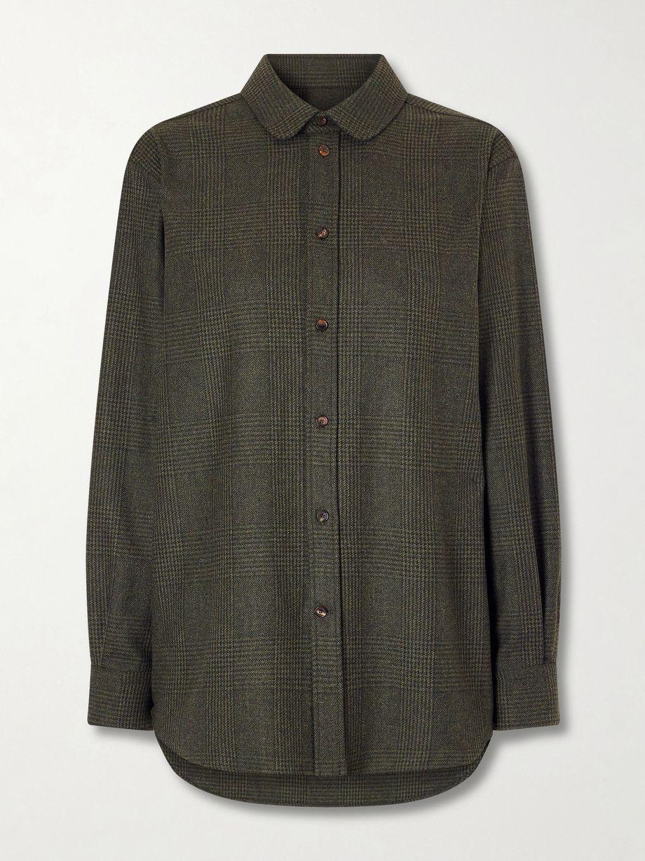 Thea Penny Prince of Wales checked wool and cashmere-blend flannel shirt by LORO PIANA
