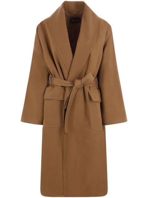 silk double-breasted coat by LORO PIANA